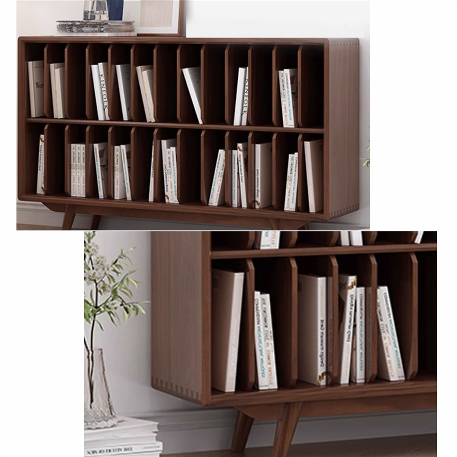 Grande armadietto per giradischi con console in legno per soggiorno e ufficio, 26 armadietti, stabile supporto per CD per collezione e nizing in vinile