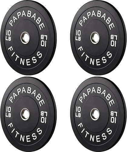 Miniatura 25 de Papababe Placas de peso, juego de placas de pesas de 2 pulgadas, placas de peso de goma protectoras para el suelo, placas de parachoques de 10 a 600