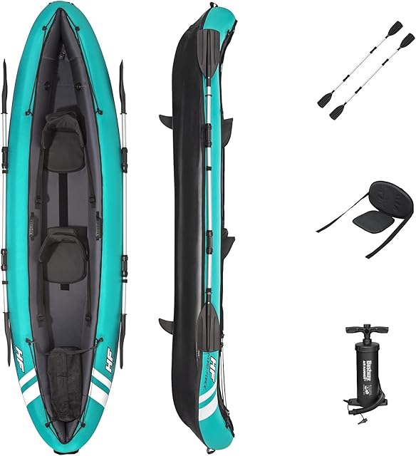Bestway Hydroforce Ventura Kayak Set, Inflatable Boat Set With Hand Pump, Paddle And Storage Bag