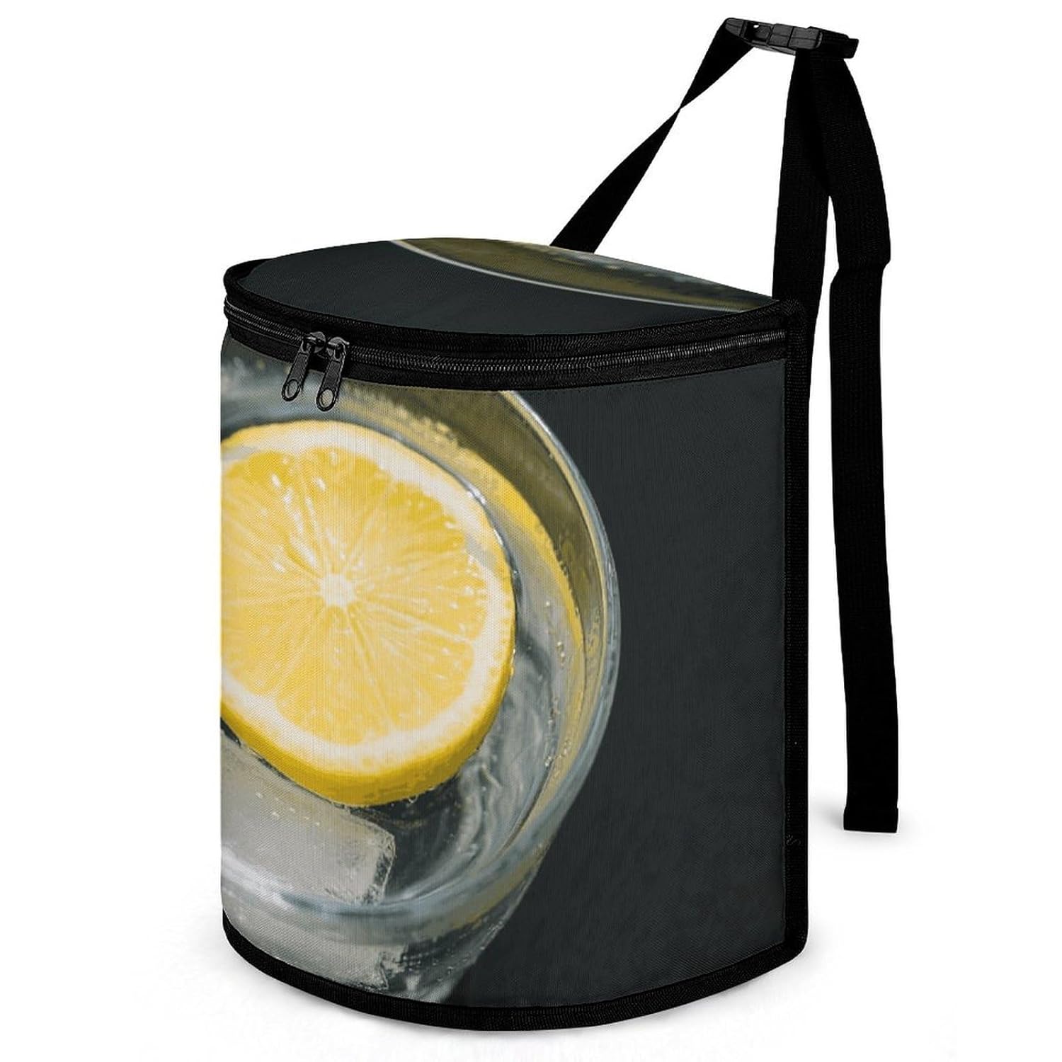 MUSM Leakproof Car Trash Can 2.5 Gallon, Durable Automotive Garbage Bag with Waterproof Liner, Lemon and Cup Trash Bag for Car, Truck, RV & Bathroom
