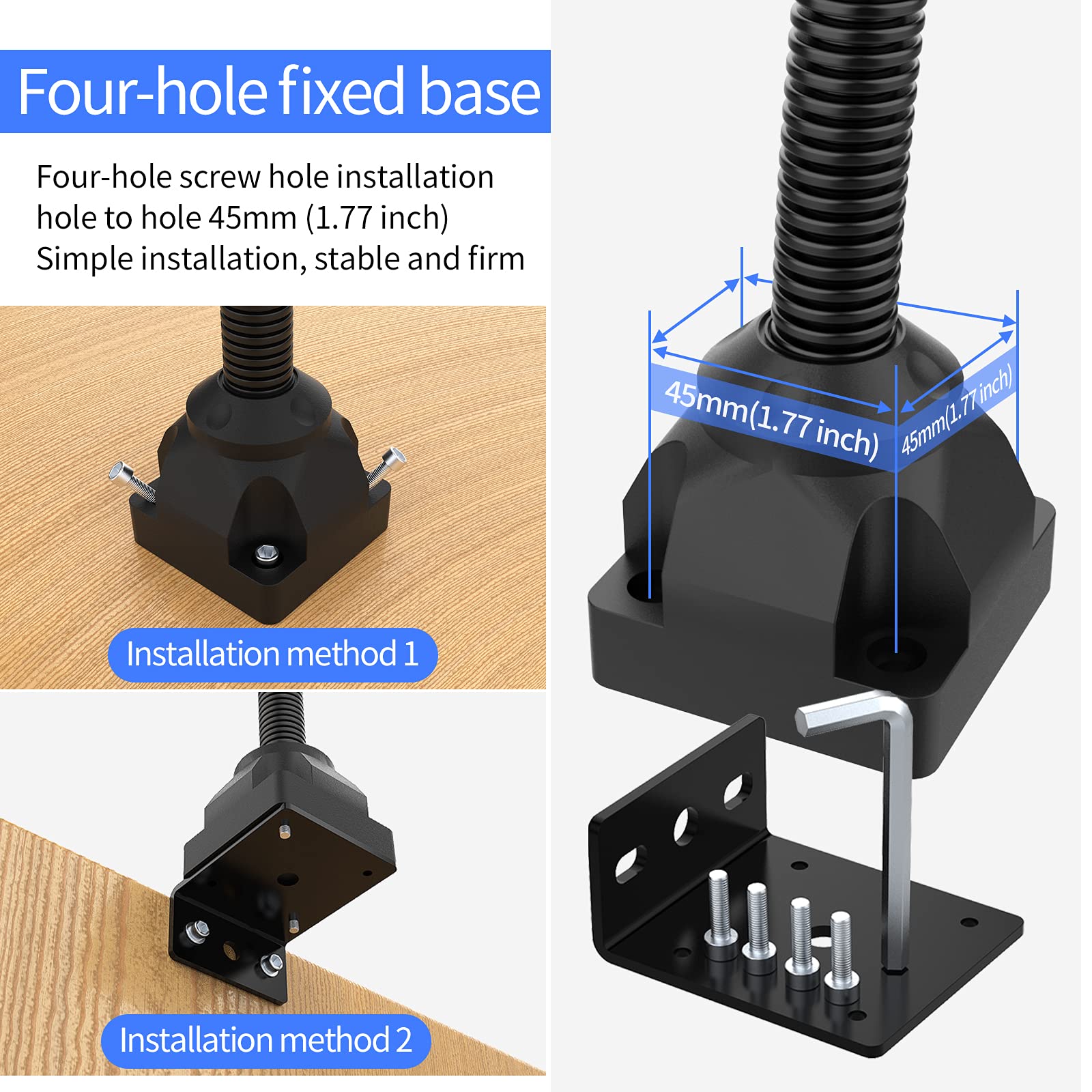 Luce da lavoro a LED, 9 W, 230 V, 500 mm, base fissa, flessibile, per tornio CNC, utensile industriale (spina UK)
