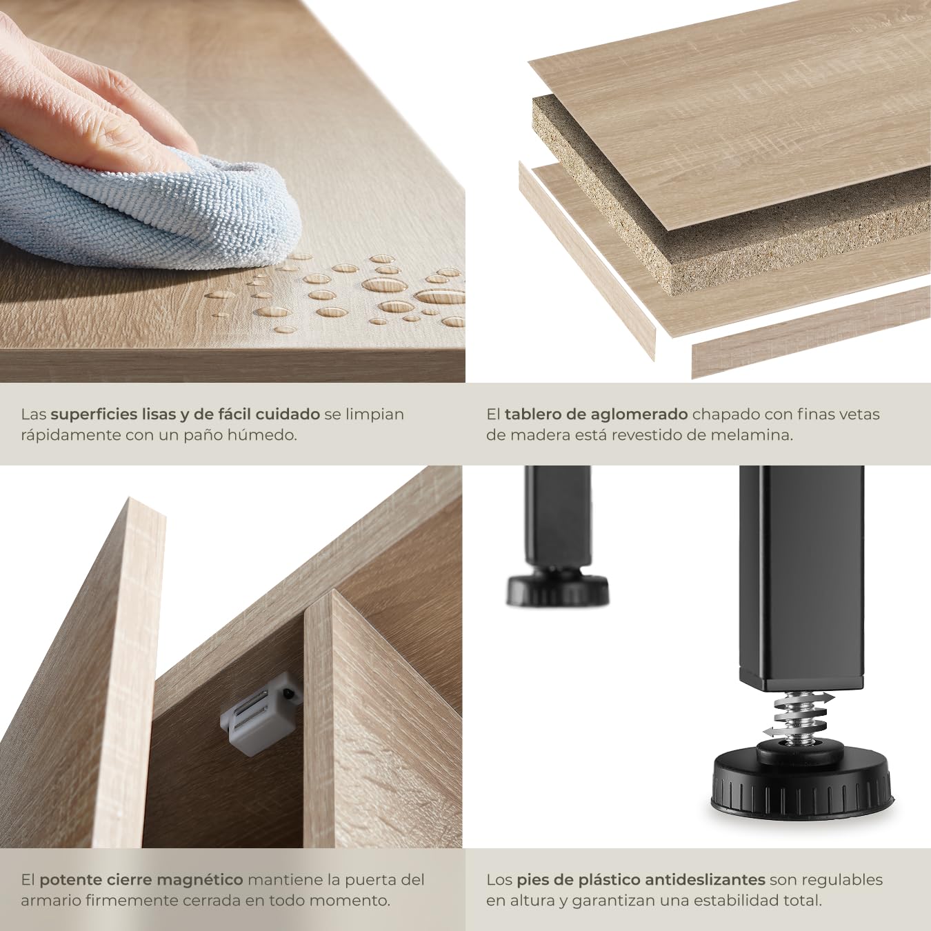 tectake® Aparador Estilo Industrial con Armario Dormitorio, Mueble Baño, Estanterias Almacenaje, Estanteria Baño - 71 x 32 x 82 cm Puerta a la Izquierda Madera Industrial Clara, Roble Sonoma
