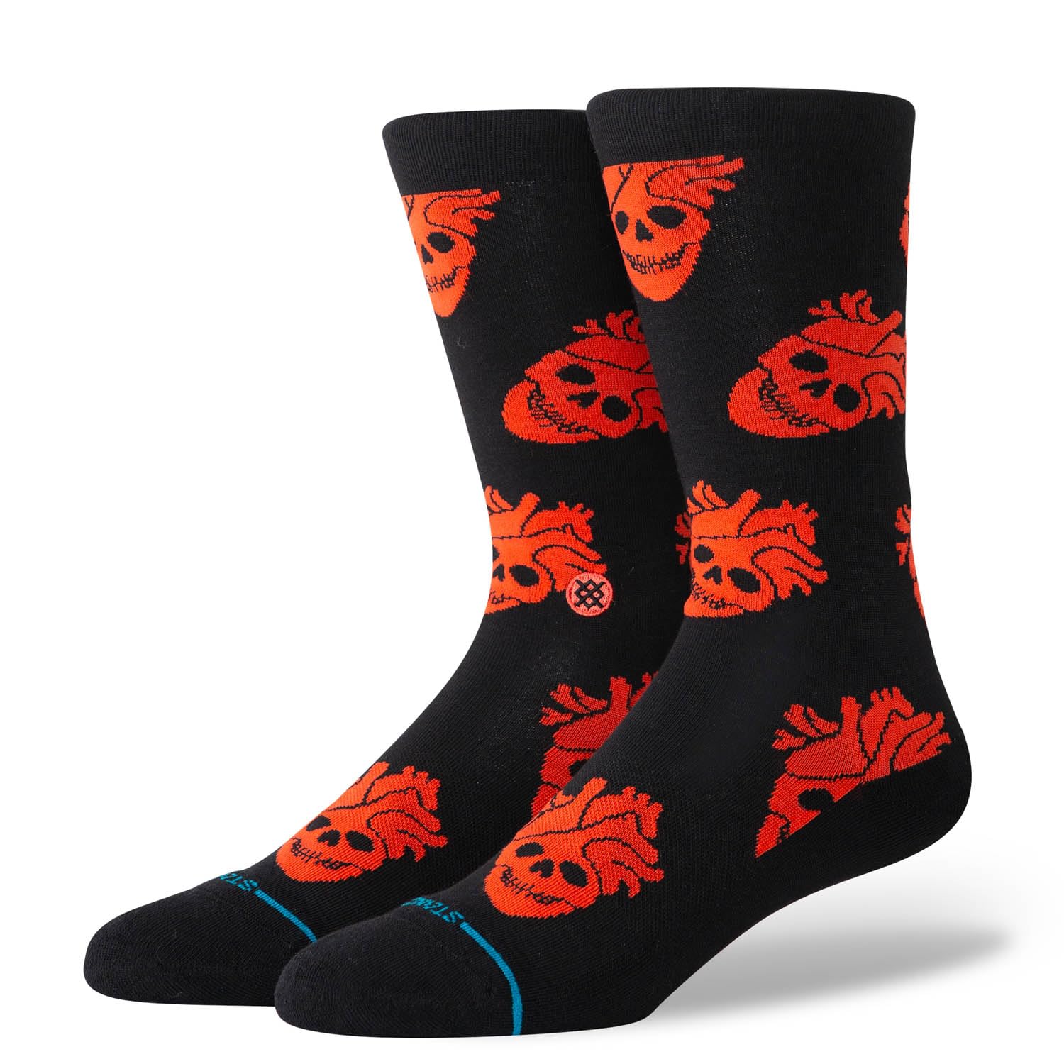 Stance Unisex Black Fallin In Skull Crew Socks, Medium