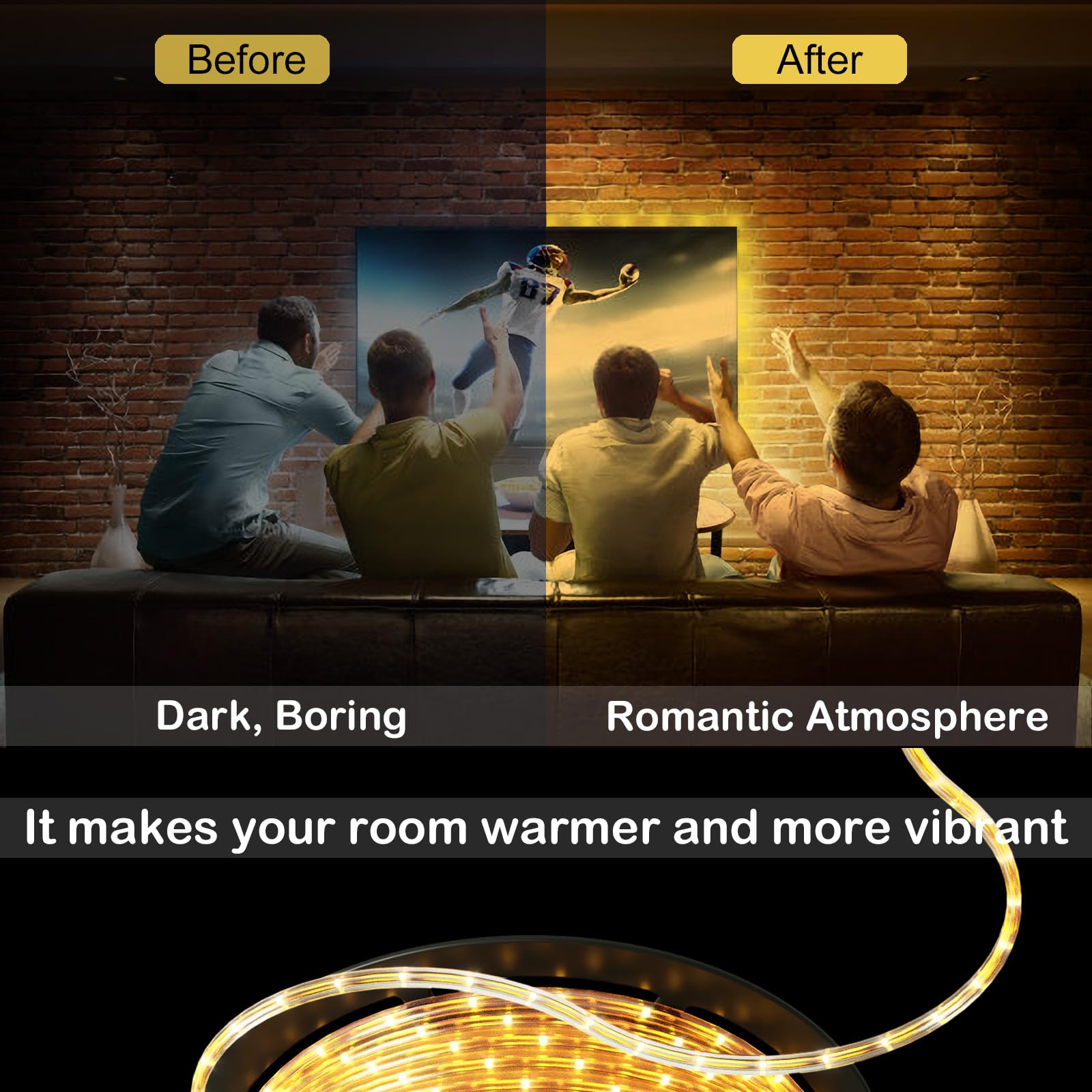 HOMASIS 30M LED Lichterschlauch, Lichterkette mit 1080 LEDs, Lichtschlauch für Innen & Außen, wasserfest LED Streifen mit Nennlebensdauer 50000h, LED Strip für Weihnachten, Deko, Party (Warmweiß, 30)