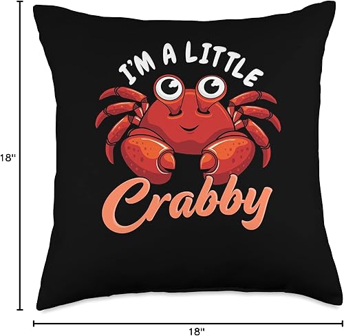 Miniatura 4 de Bounty Sea Harvest I'm Little Seafood Crabby Crab - Almohada de cangrejo, 18 x 18 pulgadas, multicolor