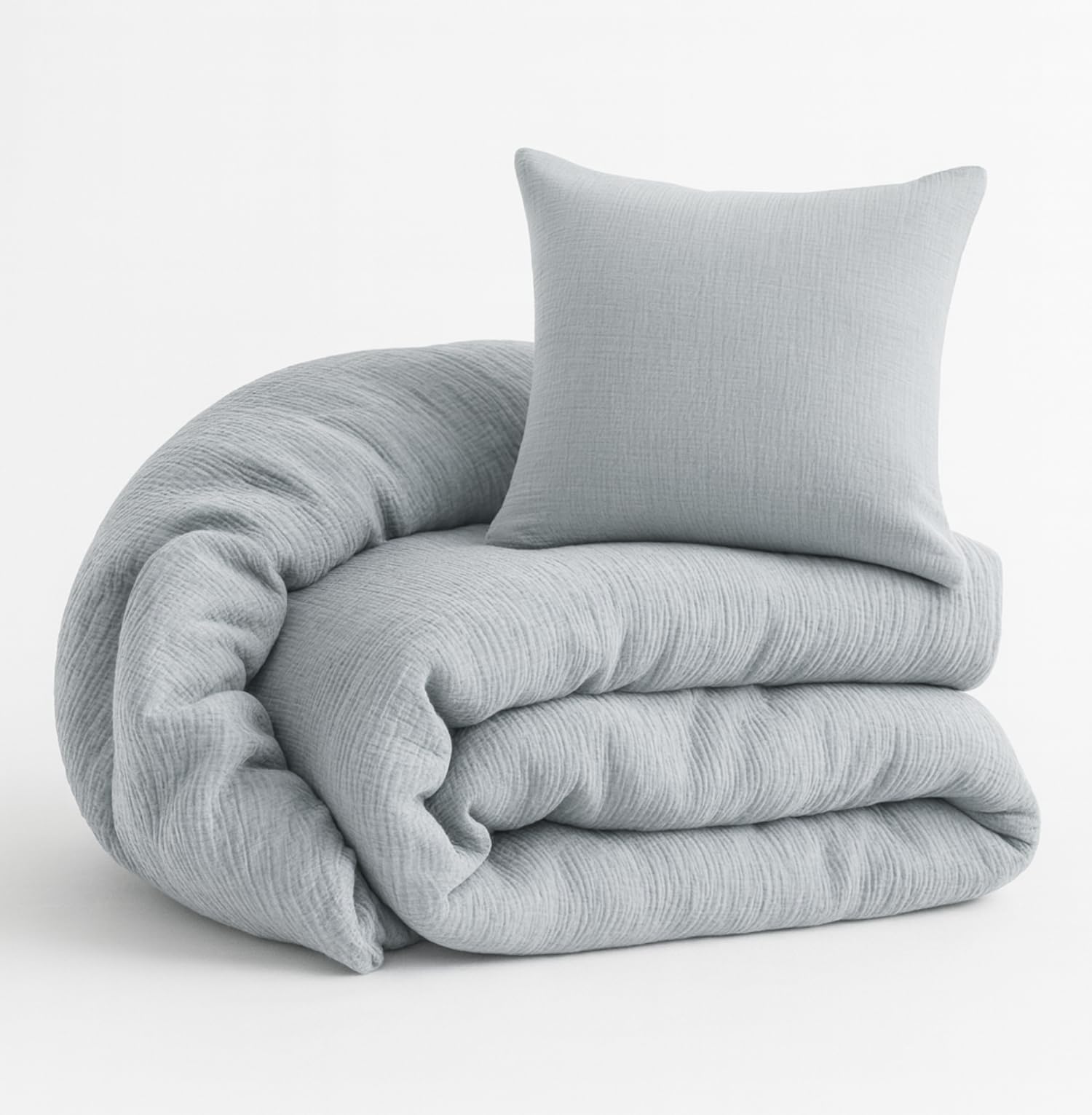 ALAVYA HOME® Kinderbettwäsche 135x200 2 teilig | ÖkoTex Zertifiziert & für Allergiker geeignet | Musselin Bettwäsche Kinder Set mit je 1 Bettbezügen 200 x 135 & 1 Kissenbezügen 80x80 | Grau