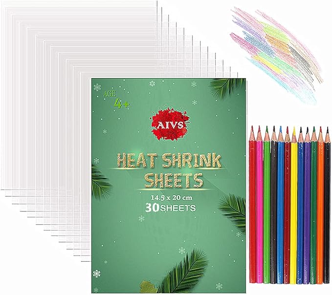 30Pcs Shrink Plastic Sheets for Crafts Heat Shrink Paper