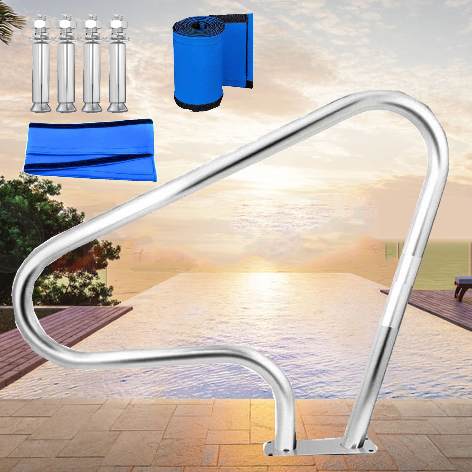 Sdgeryeeg One Color Handrail， Pool Handrails Handrail, Swimming, Stair Hand Rail Rated 250Lbs Load Capacity