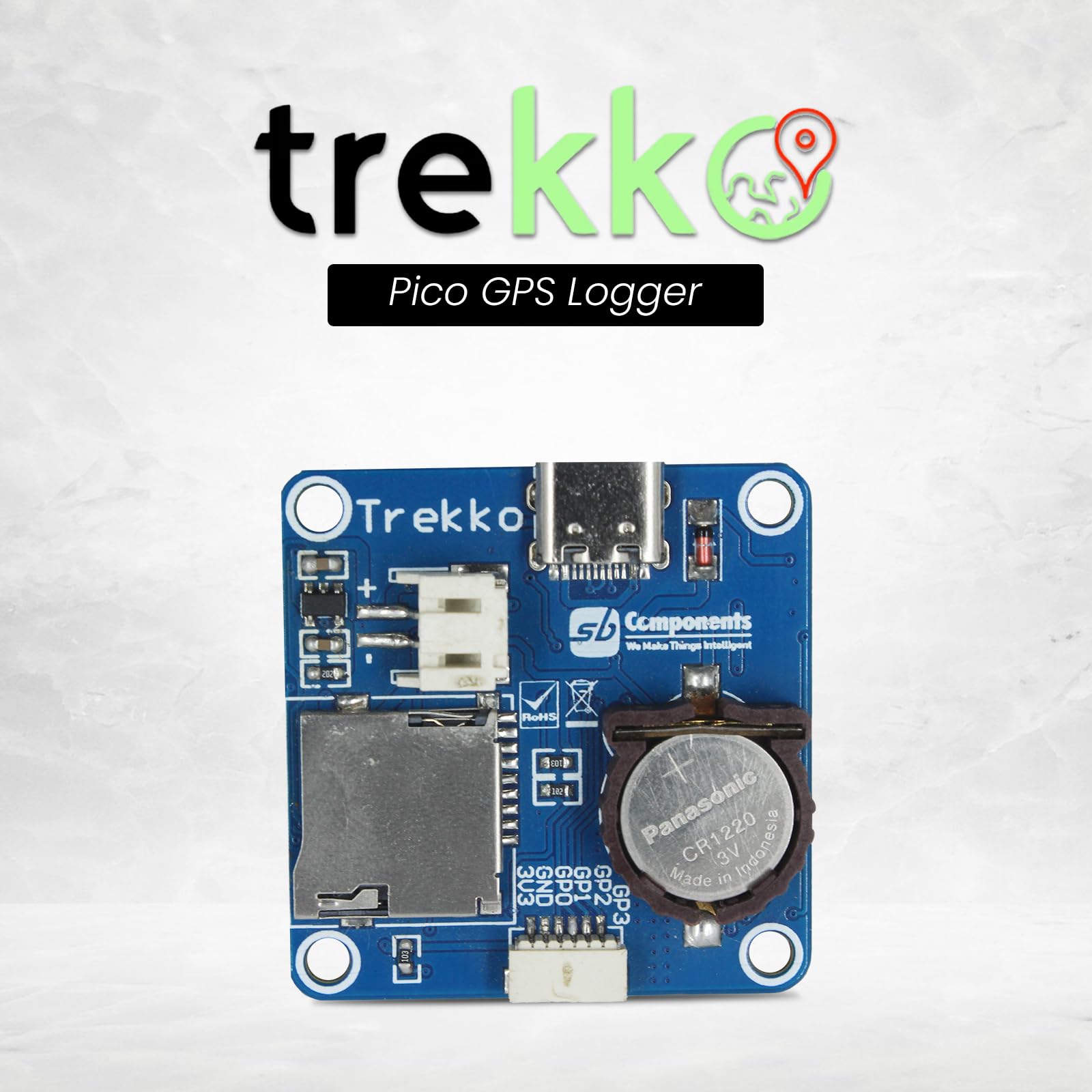 sb Components Rejestrator GPS Trekko Pico zasilany przez Pico RP2040 obsługuje systemy Multi-GNSS moduł GPS do śledzenia lokalizacji geograficznej