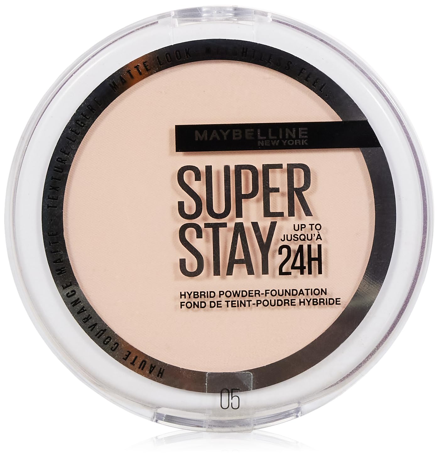 Powder Foundation, Long-lasting 24H Wear, Medium to Full Coverage, Transfer, Water & Sweat Resistant, SuperStay 24H Hybrid Powder Foundation, 05