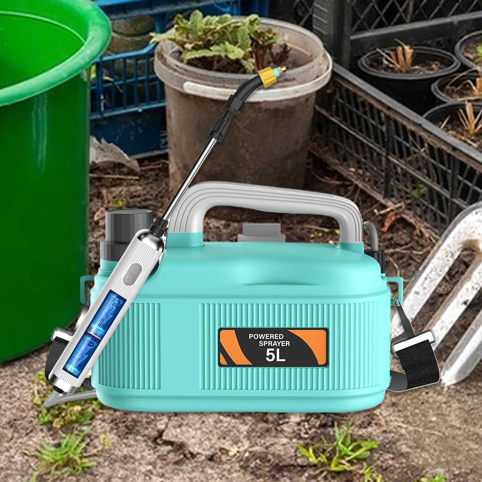 Spruzzatore per Prato Spruzzatore a batteria da 5,1 litri per concimazione | Spruzzatori a Pompa ad Acqua per giardino esterno cortile fattoria serra campeggio patio interno casa campo