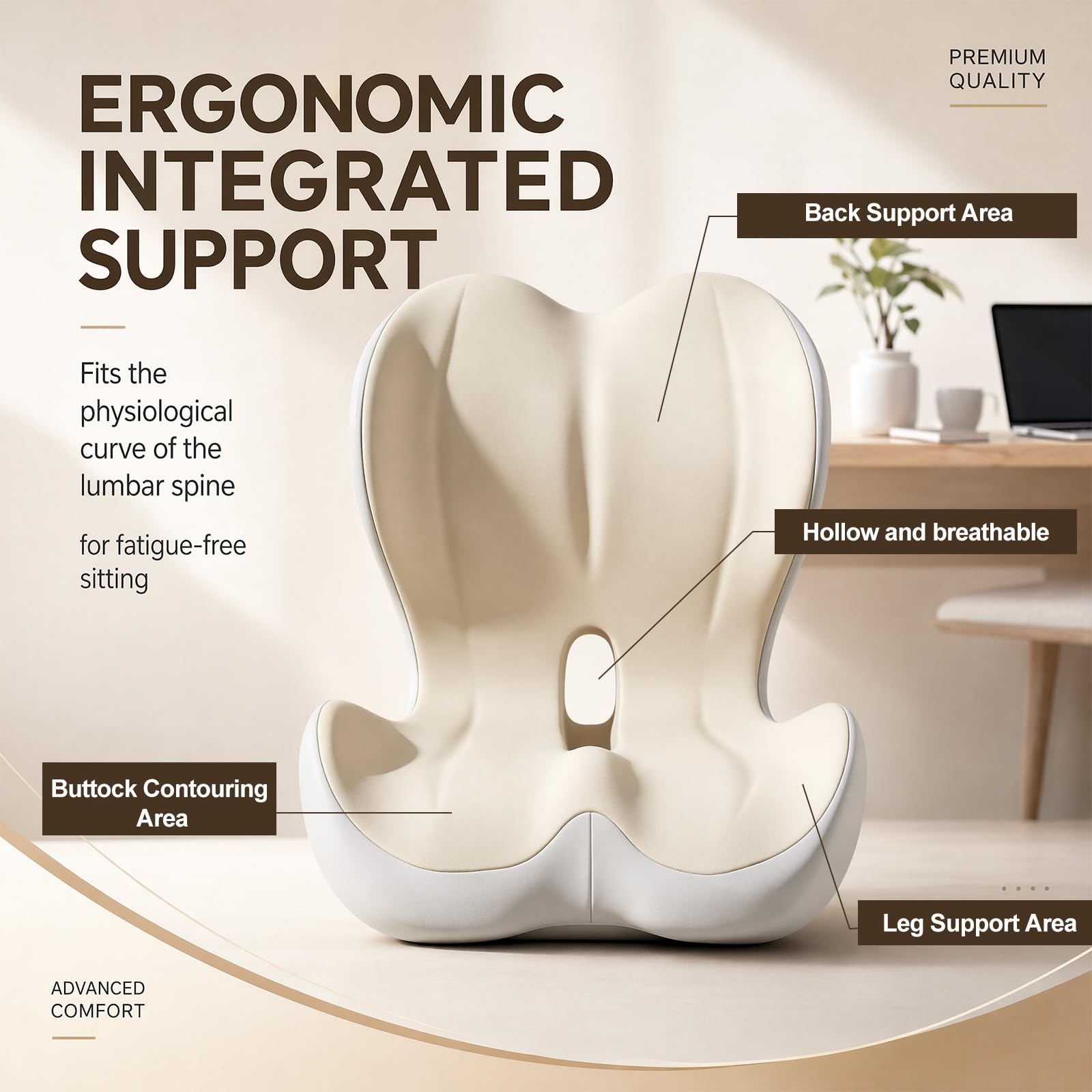 Cuscino per seduta con schienale, ortopedico con schienale, a forma di L, in memory foam, per casa e auto, per mal di schiena, cuscino di correzione del sedile