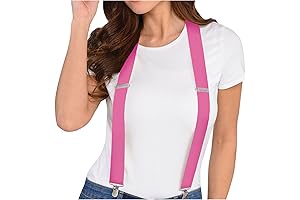 Sassy & Stylish: Pink Nylon Spandex Suspenders for Women