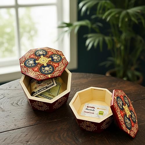 Miniatura 6 de Caja de rompecabezas mágica con giro secreto - Portamonedas y tarjeta de regalo en una caja de madera IQ con cerradura complicada y compartimentos