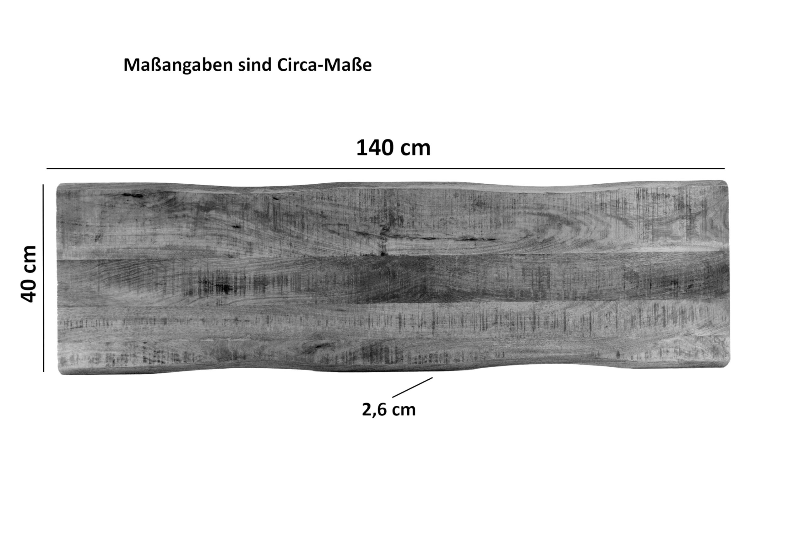 SAM Holzplatte Tonia 140x40 cm Akazie Eiche Baumkante Tischplatte