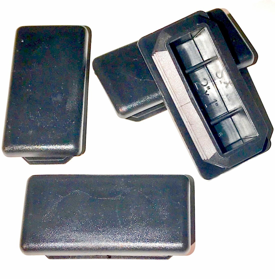 (Pack of 4) 2"x1" Rectangular (10-14 Ga) Tubing (for ID L 1.72"-1.83" W 0.73"-0.83") Plastic Finishing End Cap Hole Insert - Fence Post / Fitness Eqpt Finishing Inserts