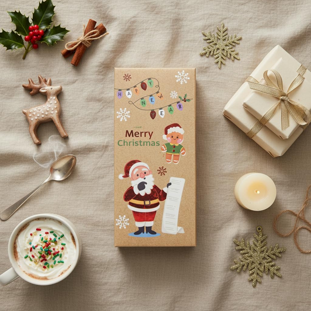 Emartbuy Geschenkkarten- & Geldhalterboxen - 12 Stück | Starre Kraftboxen mit 4 festlichen Drucken | Perfekt für Bargeld, Notizen, Gutscheine & Weihnachtsgeschenke - 7,6 x 17 x 3 cm