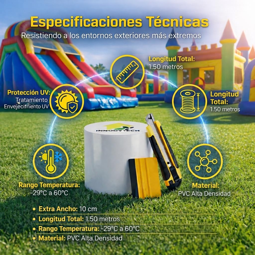 Cinta impermeable autoadhesiva (10 cm x 1,5 m), cinta adhesiva impermeable de PVC, sellador fugas agua ideal para hogar, jardín o camping, repara fugas, grietas y roturas en segundos sin esfuerzo