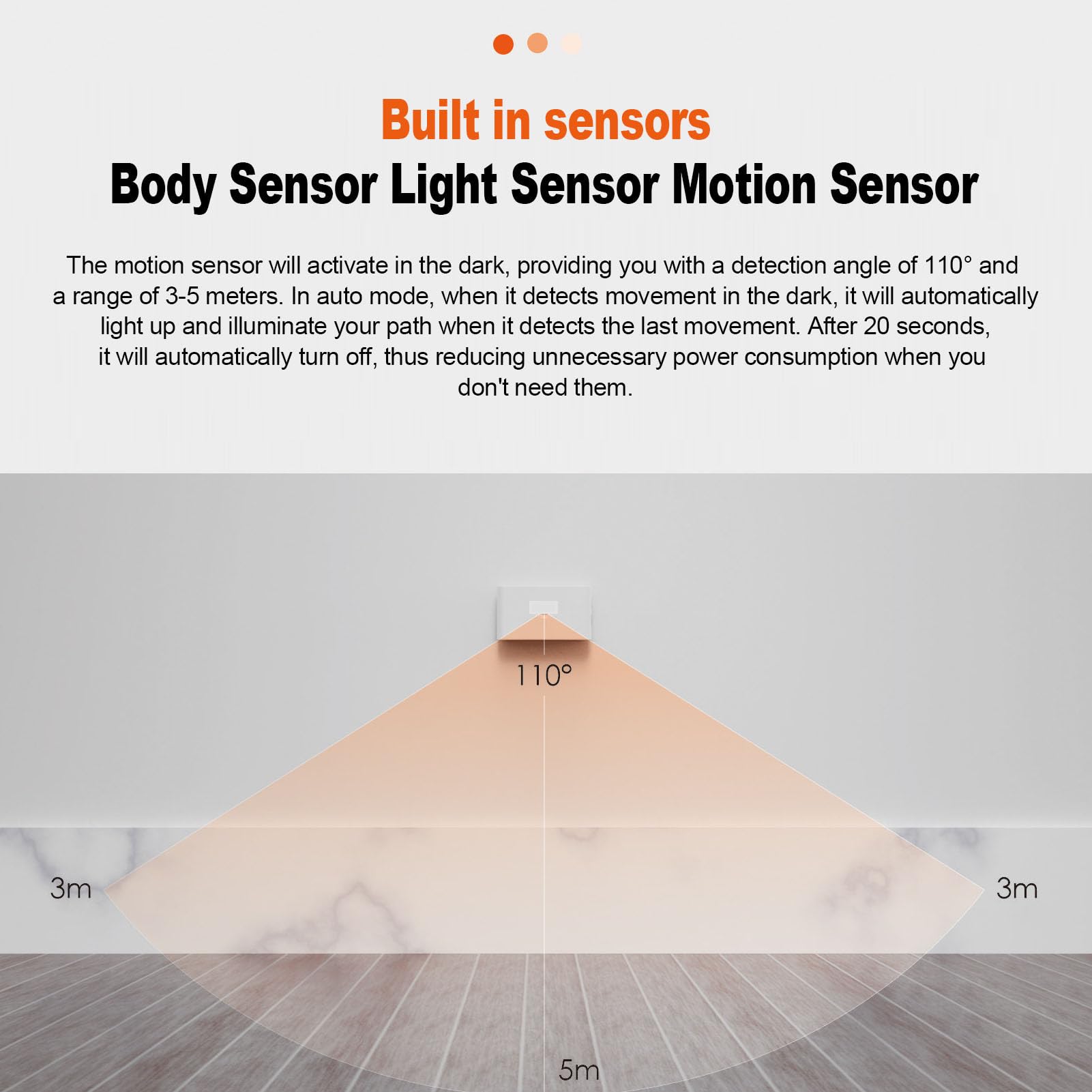 Fafeicy Luz Nocturna Magnética, Sensor de Movimiento e Iluminación de Doble Cara, Luz Nocturna Inalámbrica, Luz Cálida de 2700 K para Dormitorios, Escaleras y Pasillos