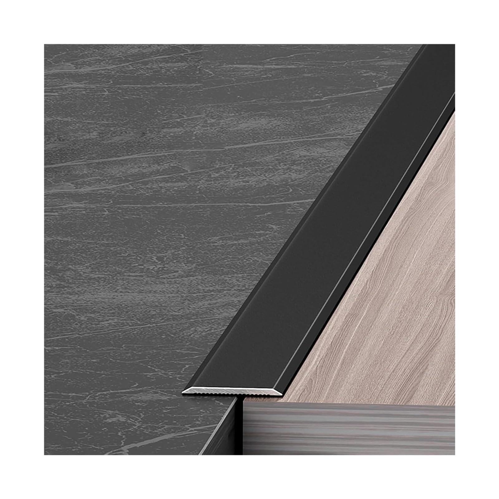 PALSINBY Transition Threshold Strip, Anodized Aluminum Laminate Tile Floor Transition Strip 3-Pack(Black,W:50mm)