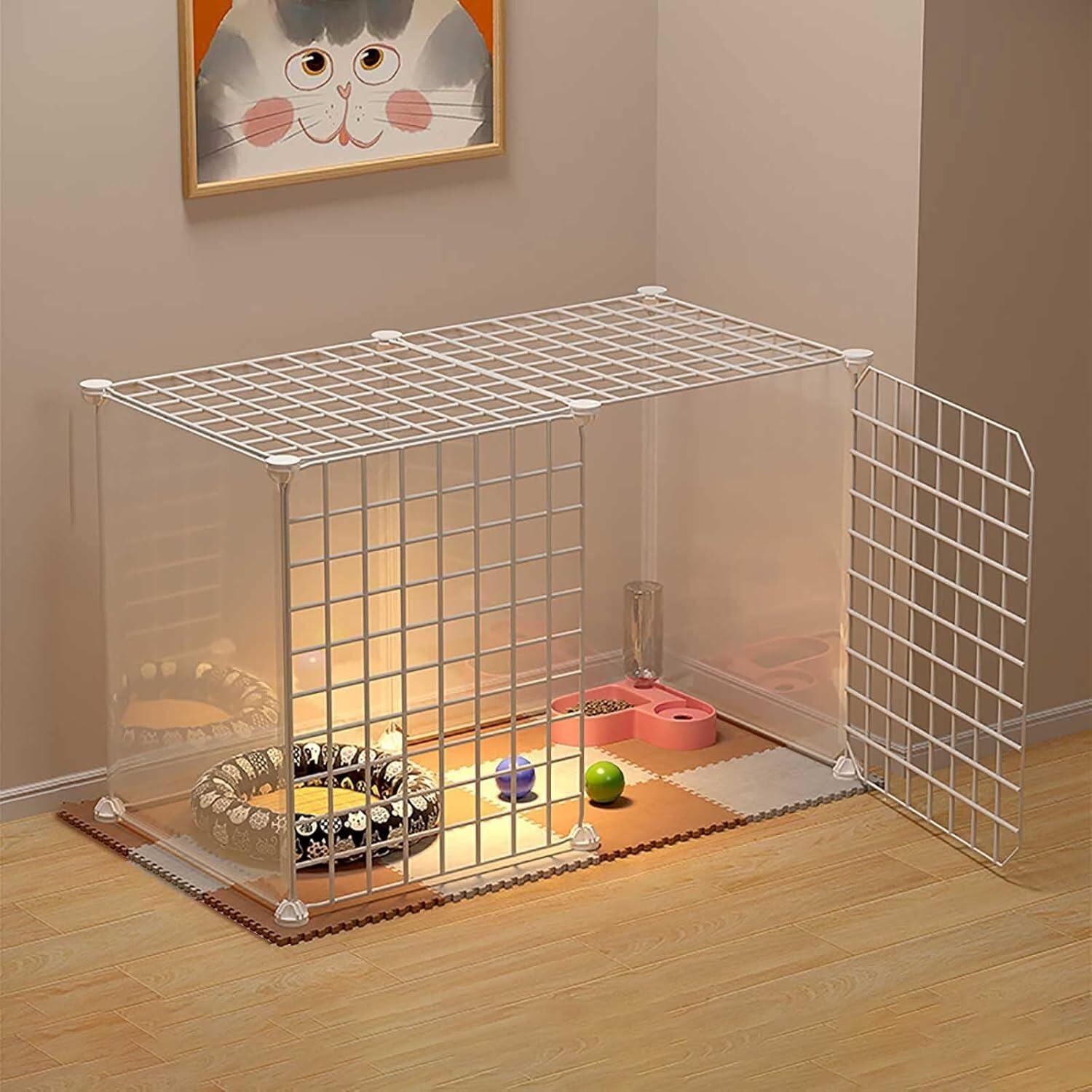 Ventilazione Gabbia for Gatti: Piccola, in Metallo, smontabile e Facile da Pulire(75x39x47cm(B))