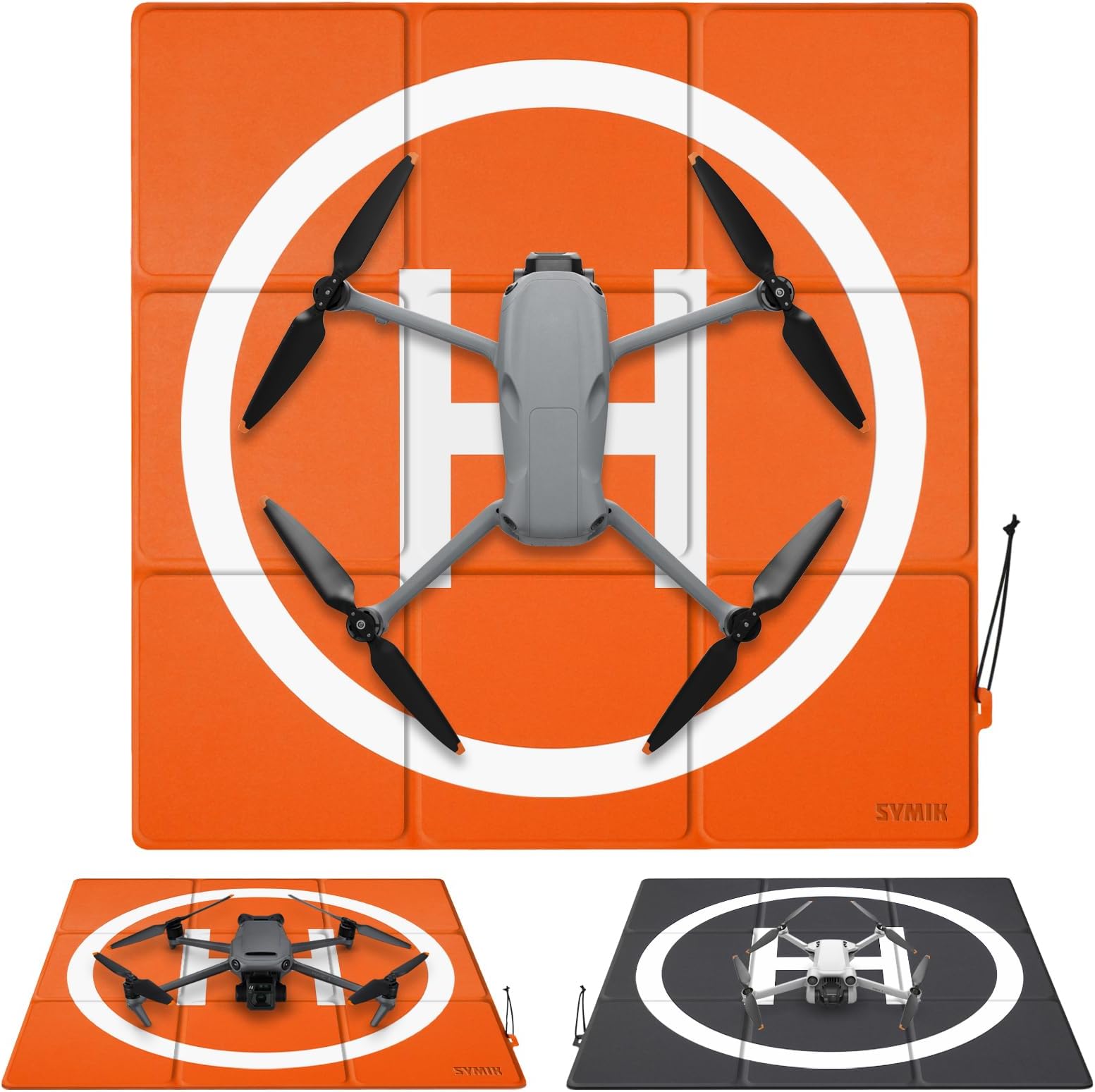 LP570 Drone Landing Pad (3x3 fold) Double-Sided Waterproof 22.5 inch /57cm Fast-Fold Helipad for DJI Mavic 3 Classic/Mavic 3/Cine, Air 3S/Air 3/Mavic Air 2S, Mini 4 Pro/Mini 2/Mini SE/Mavic 2