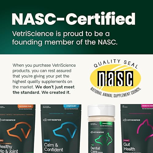 Miniatura 9 de VetriScience Masticables extra fuertes para piel y pelaje, suplemento Omega Plus para perros, con Omega 3, 6, 9, aceite de pescado y biotina, salud