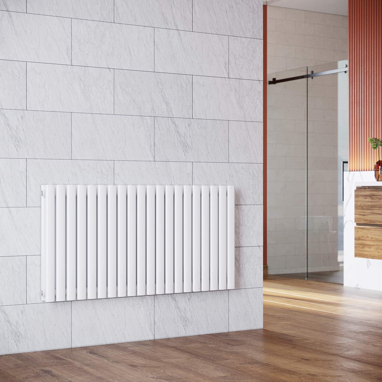 ELEGANT - Radiatore a pannello, a doppio strato, per bagno, salotto, radiatore orizzontale