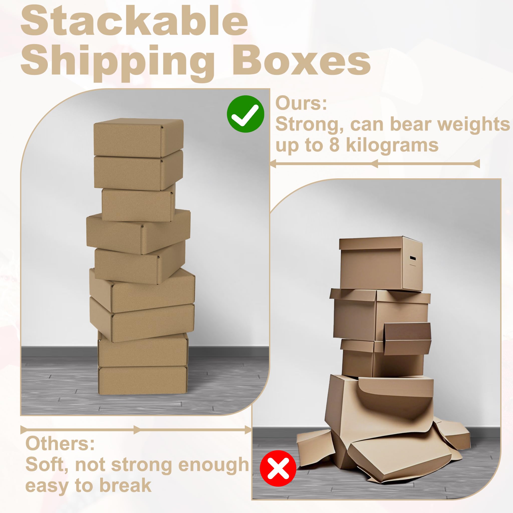 Froadp Versandkarton 15x10x4cm Maxibrief Karton für Versand 100 Stück | Faltbares Design, Schneller Aufbau ohne Werkzeug, Ideal für Kleine Waren, Geschenke und Platzsparende Lagerung