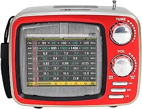 Rádio Retrô Caixa de Som Bluetooth Portátil Vintage Cor:Vermelho