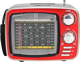 Rádio Retrô Caixa de Som Bluetooth Portátil Vintage Cor:Vermelho