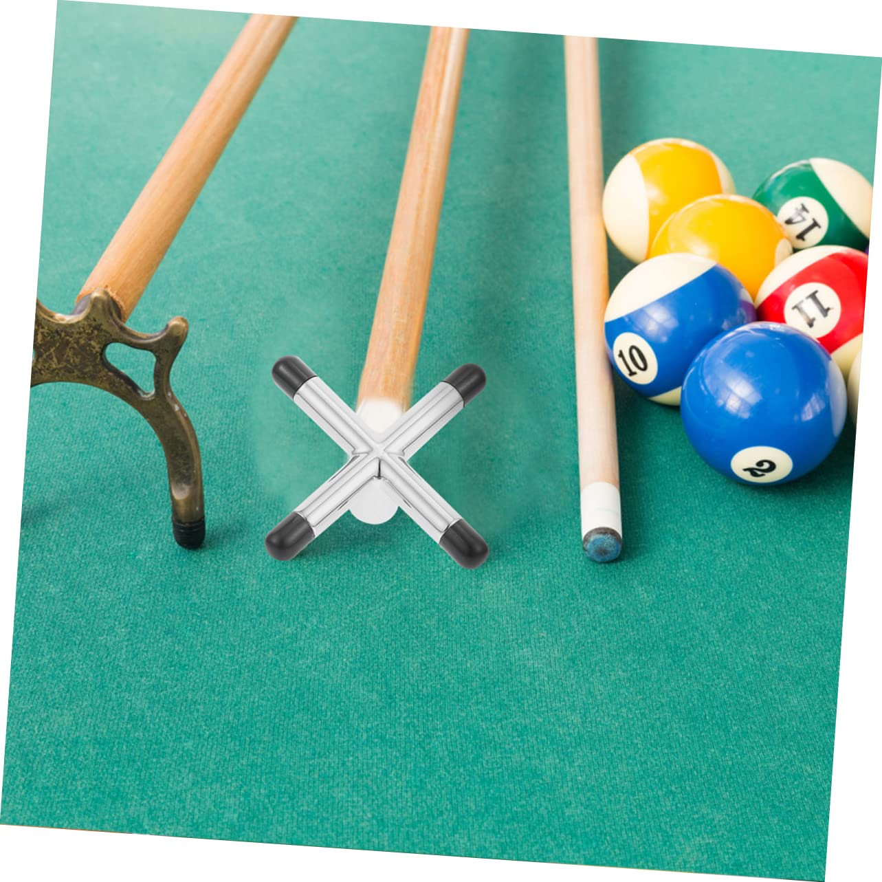 BESPORTBLE 2 Stück Billardqueue Brücke aus Stabilem Metall Silberne Cross Form Tragbar als Poolzubehör für Amateure und Professionellen Gebrauch