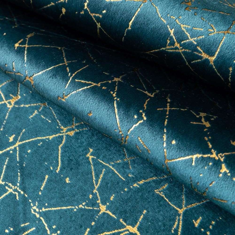 Fluwelen bankovertrek met goudkleurige print, wasbare hoes met brede Fluwelen bankovertrek met goudkleurige print, wasbare hoes met brede