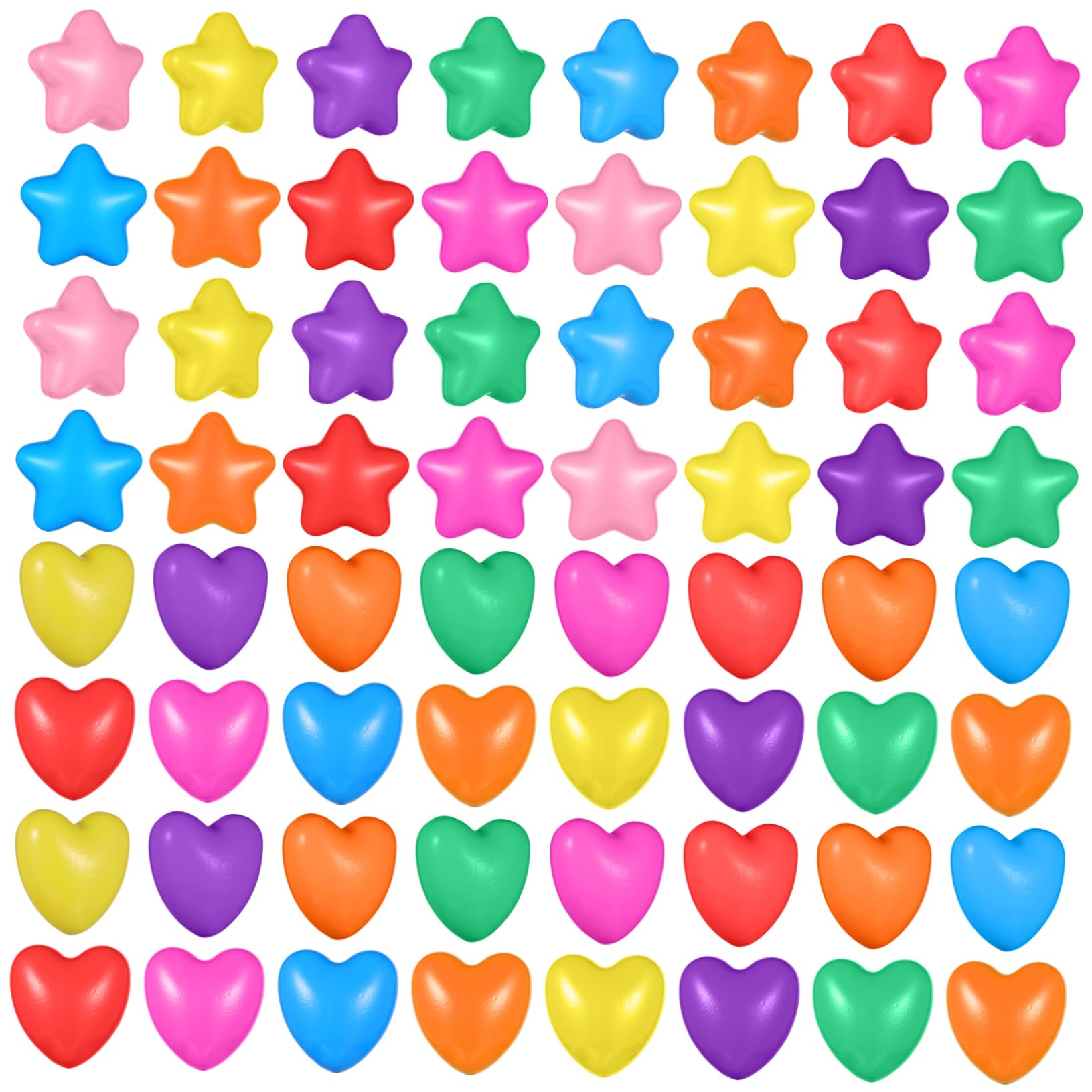 Vaguelly Star Shaped Ball Pit Balls 100Pcs Thickened Five-Pointed Ocean Balls and Heart Pool Balls for Kids Educational Swimming Toys Party Play