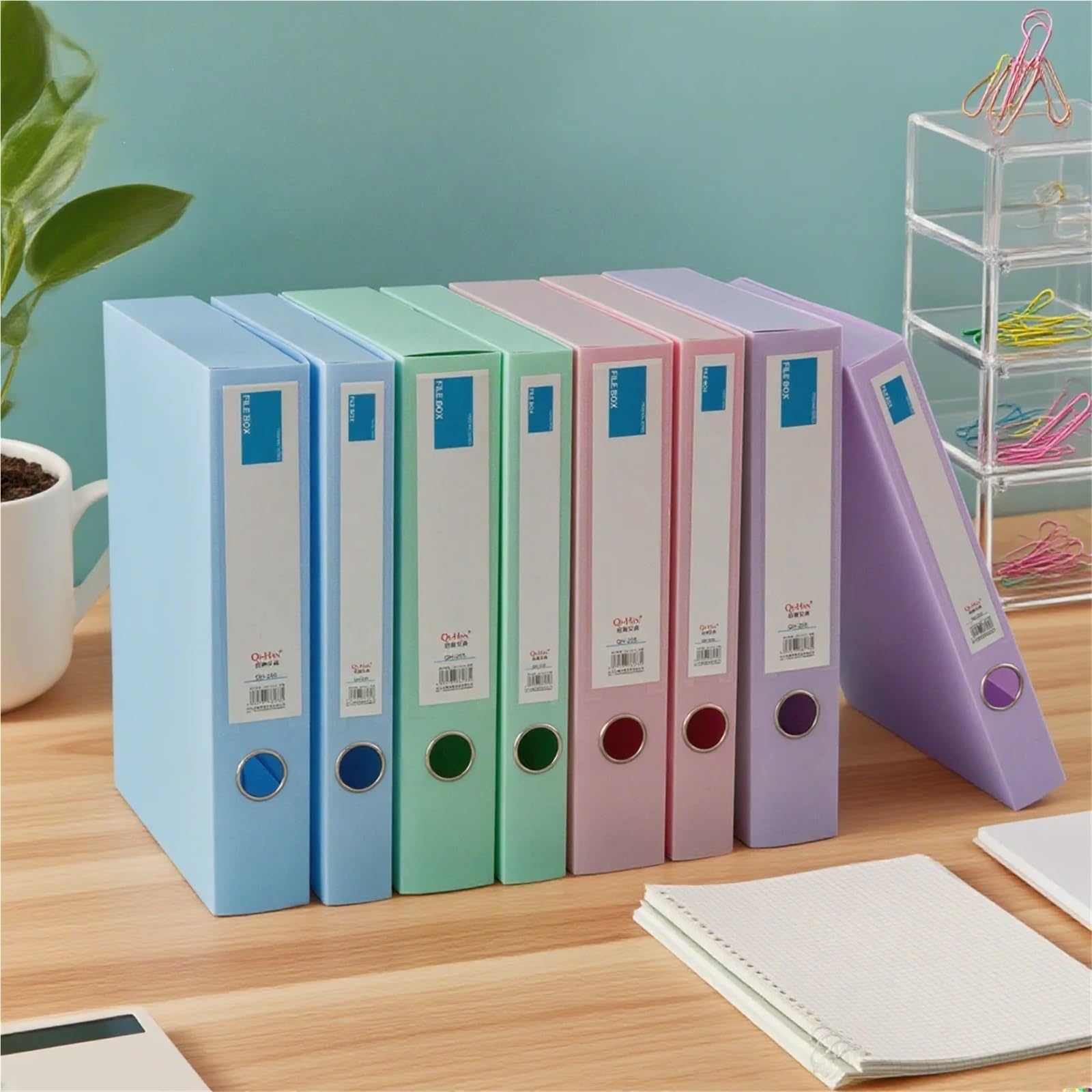 Cartellina Portadocumenti 4-Piece Set Of File Boxes, A4 Document Boxes, Office Desk Storage Boxes, Large-Capacity Contract Folder Storage, Office Supplies(Green)
