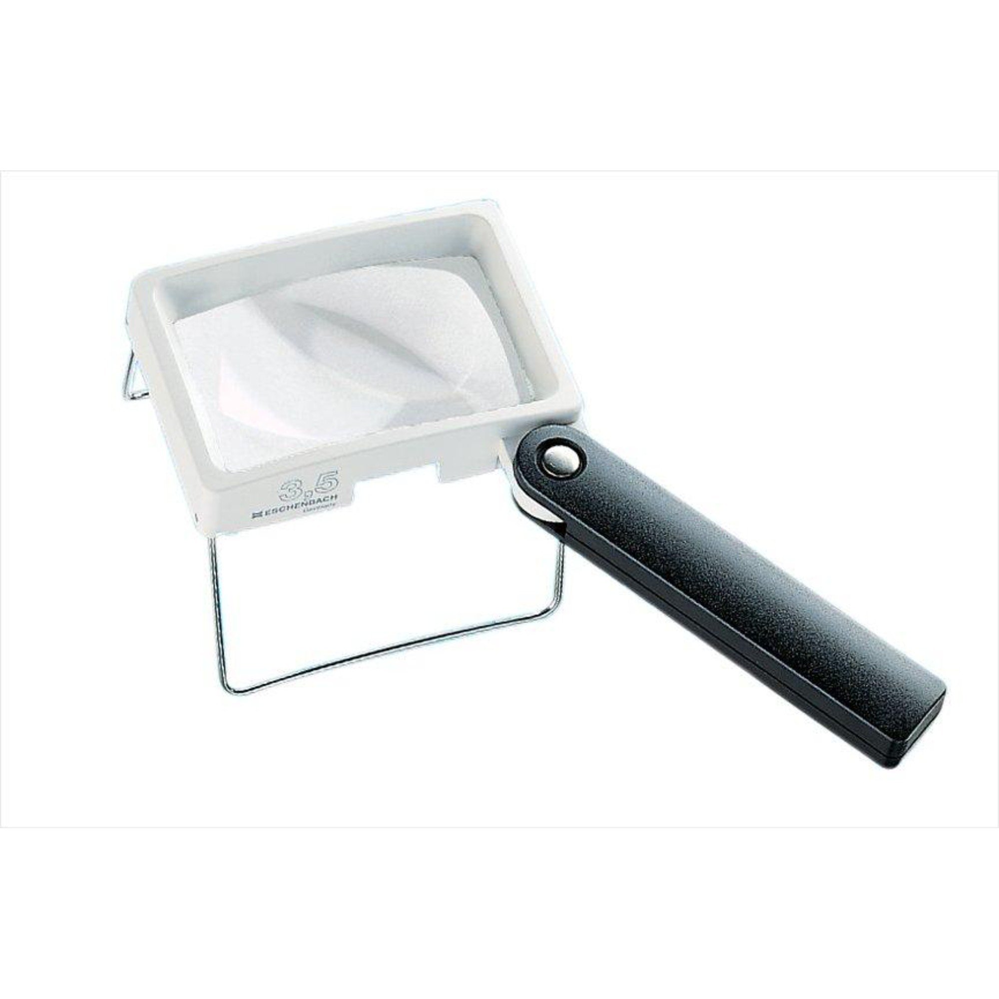Lupa de lectura asférica combiPLUS [Eschenbach 2034] Se puede usar como una lupa manual o como una lupa de pie, Dimensiones Lente: 75 x 50 mm, Aumento: 3,5x, Dioptría: 10