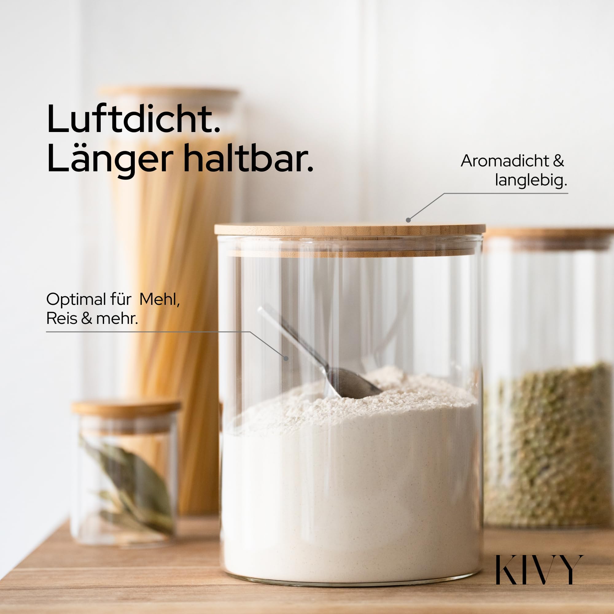 KIVY Groes Vorratsglas Luftdicht 3L - Fr Mehl, Kekse, Sigkeiten,  Waschmittel Aufbewahrung Glas - Mehl Aufbewahrung Glas - Behlter fr  Waschpulver Aufbewahrungsbox - XXL Cookie Keksdose : Amazon.de: Kche,  Haushalt & Wohnen