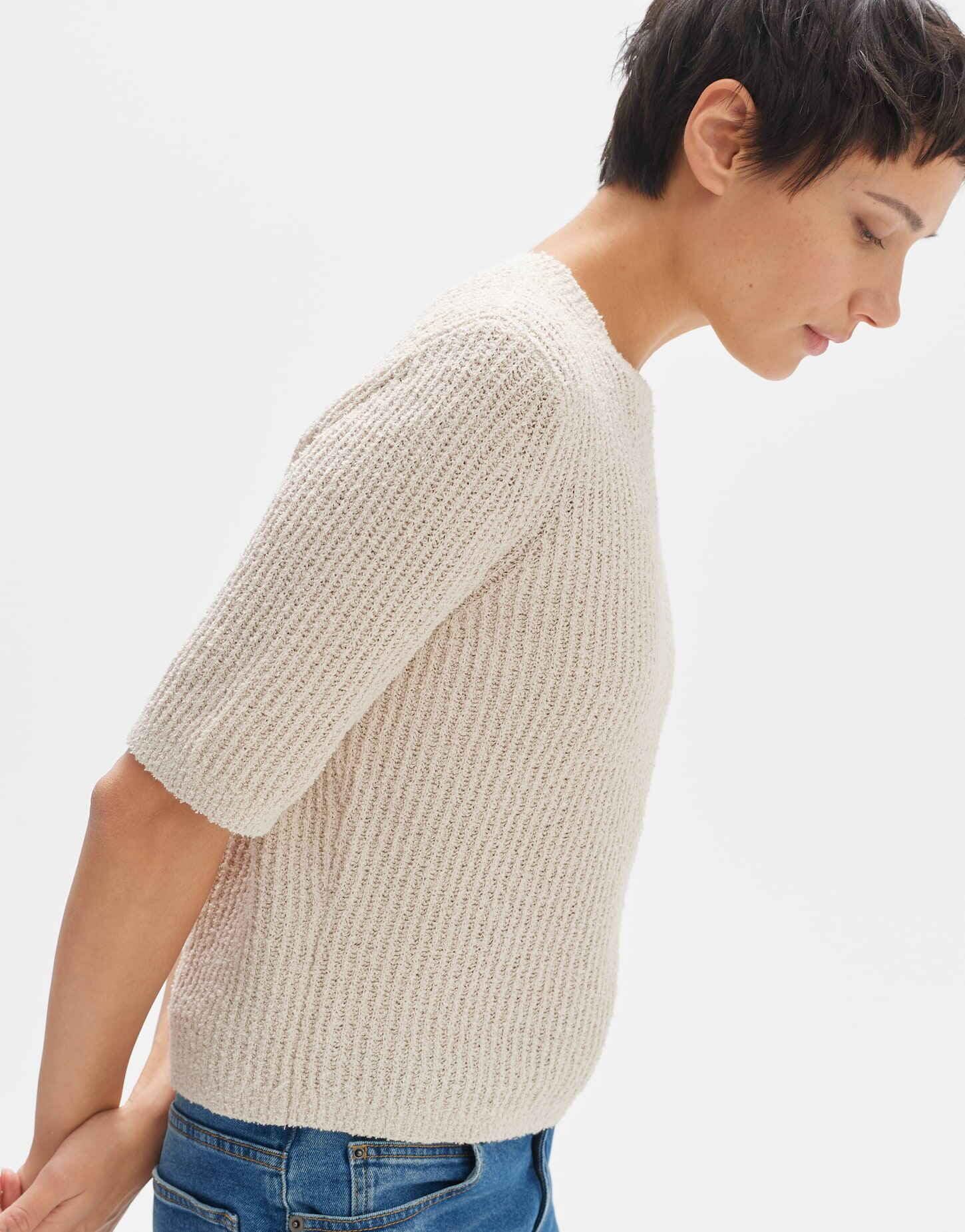 OPUS Damen Pullover | Strickpullover PORIMA Slim aus nachhaltiger Baumwolle
