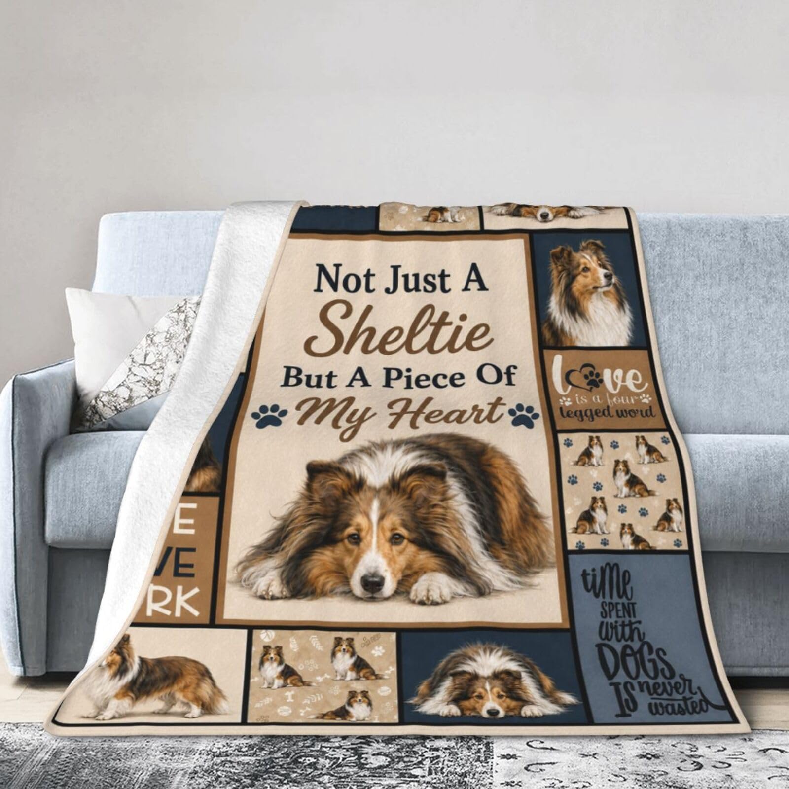 Tijuboni Sheltie Throw Blanket Gift for Girl 50"X40"