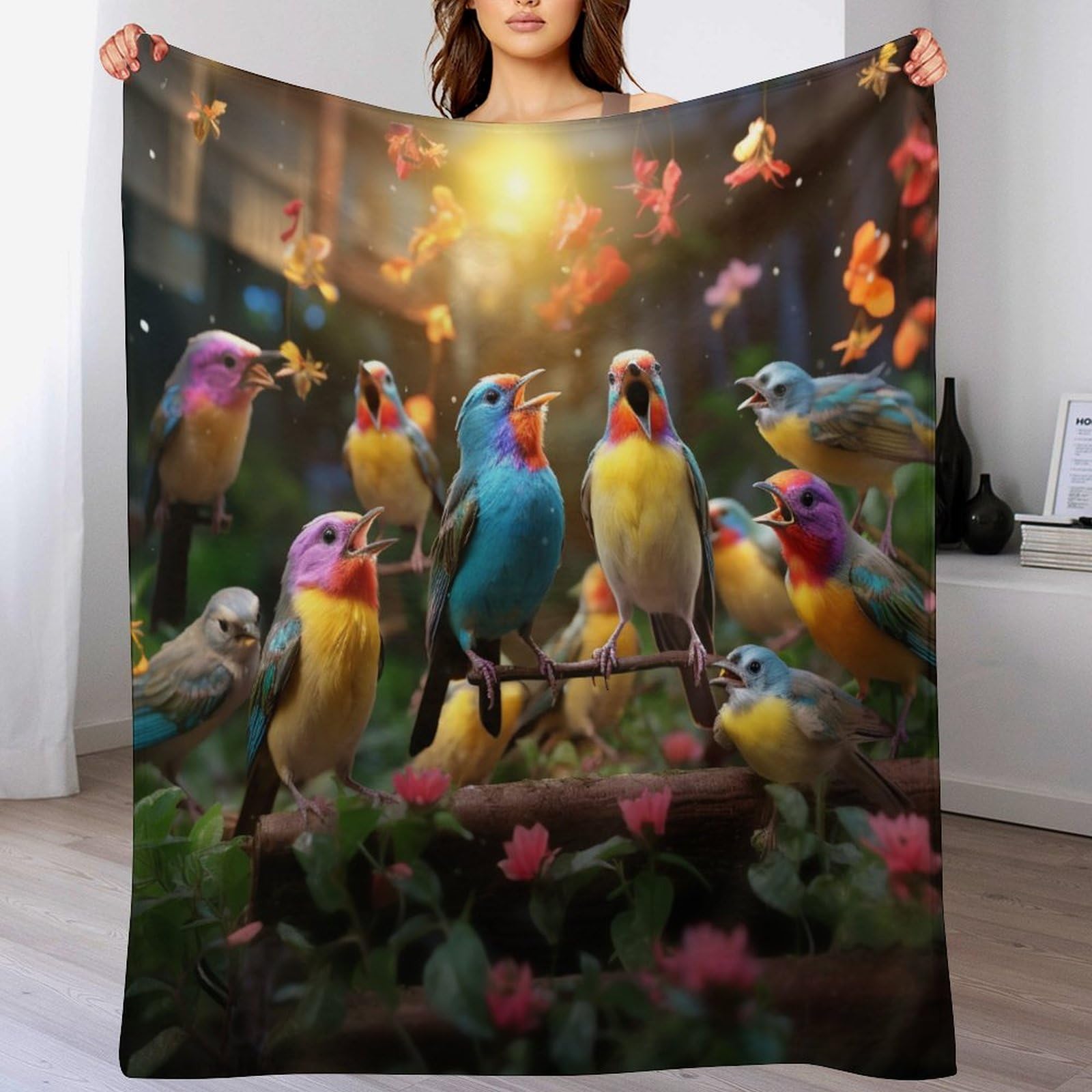 Couverture oiseau chaude et douce pour calmer les frissons