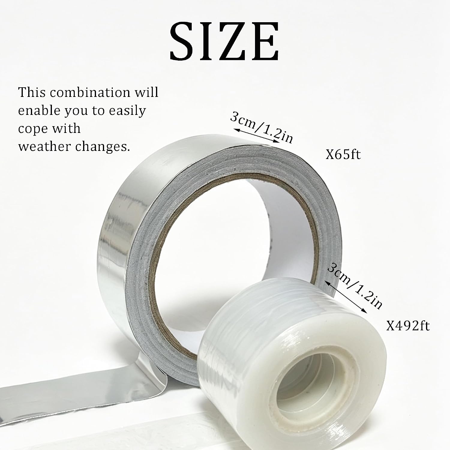 Grafting Tape Set - 1.2inches Practical Clear and Aluminum Foil Heat-Insulating Grafting Film Plant Tape for Plants Repair Tapes for Broken Stem Fruit Trees Garden