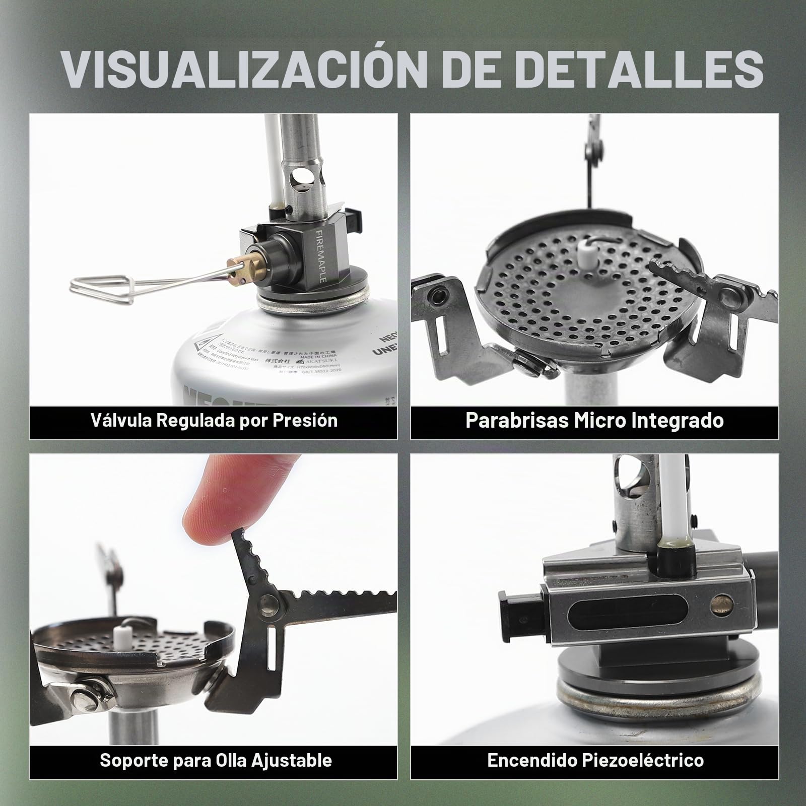 Fire-Maple Greenpeak 2 Estufa para Senderismo y Camping con Válvula Micro-Regulada, Equipo de Cocina Ultra-Ligero y Compacto a Propano para Senderismo, Trekking, Caza y Uso de Emergencia
