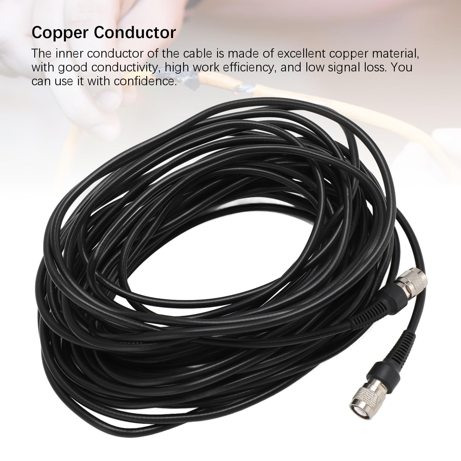 Fyearfly Câble d'Extension TNC de 15 m, Câble de Raccordement TNC Mâle À Mâle, Rallonge RG58 Étanche pour Antenne GNSS, Ligne Coaxiale Rf À Faible Perte Gel200, pour Wifi Et Radio Sans Fil