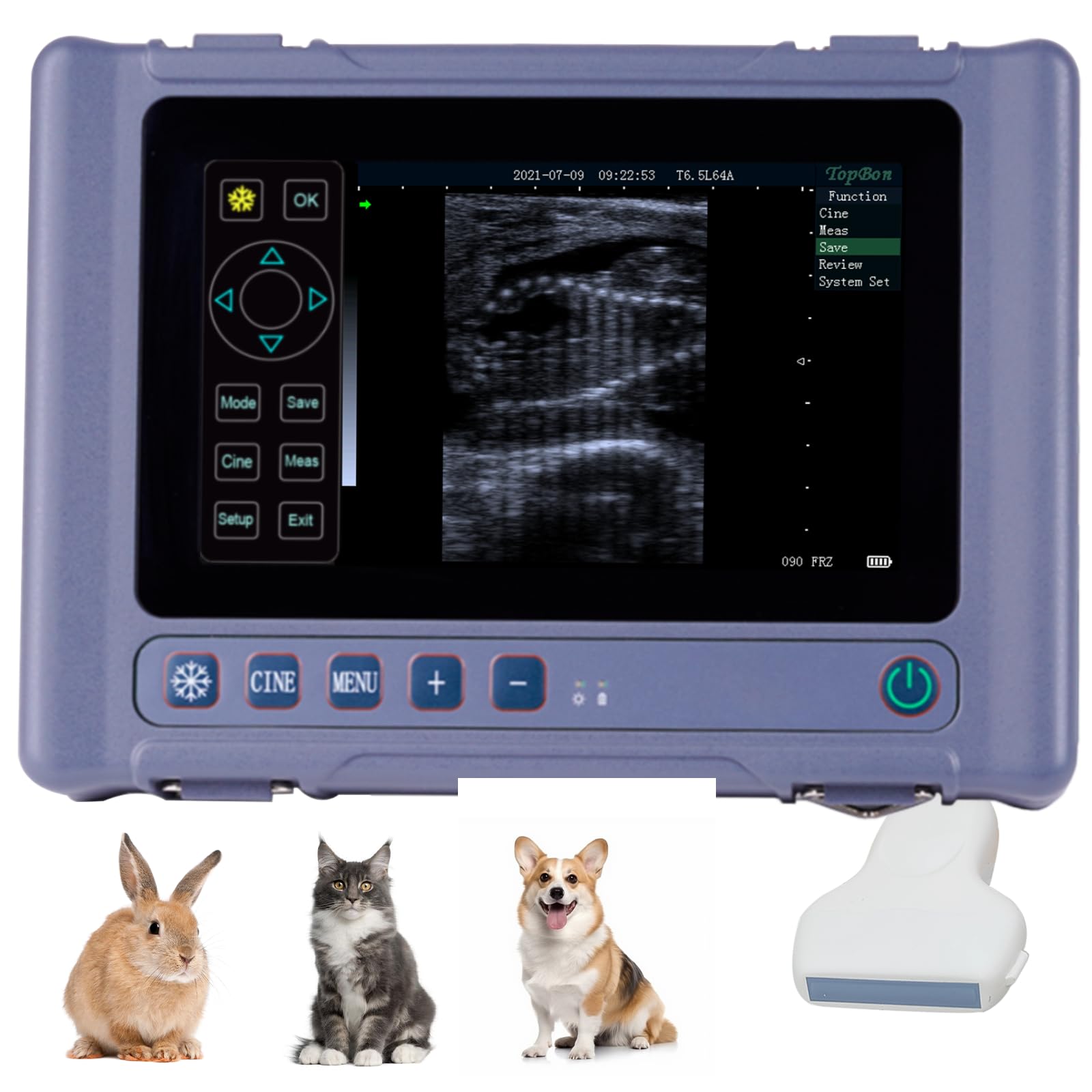T1 Portable Veterinary Ultrasound Machine with a 7.5MHz High-Frequency Linear Array Probe– 8" HD Touchscreen, Waterproof IP67, 8-Hour Battery, Professional Animal Imaging for Farm & Clinic Use