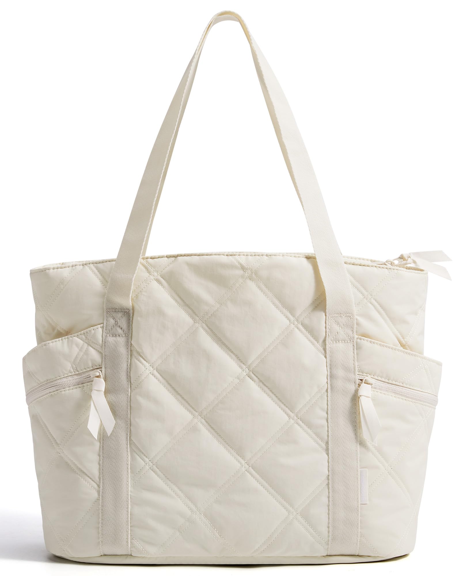 BAGSMART Crush Tote Bag for Women, 20L Puffer Work Tote with Zipper, Travel Essentials Quilted Nurse Hospital Bag