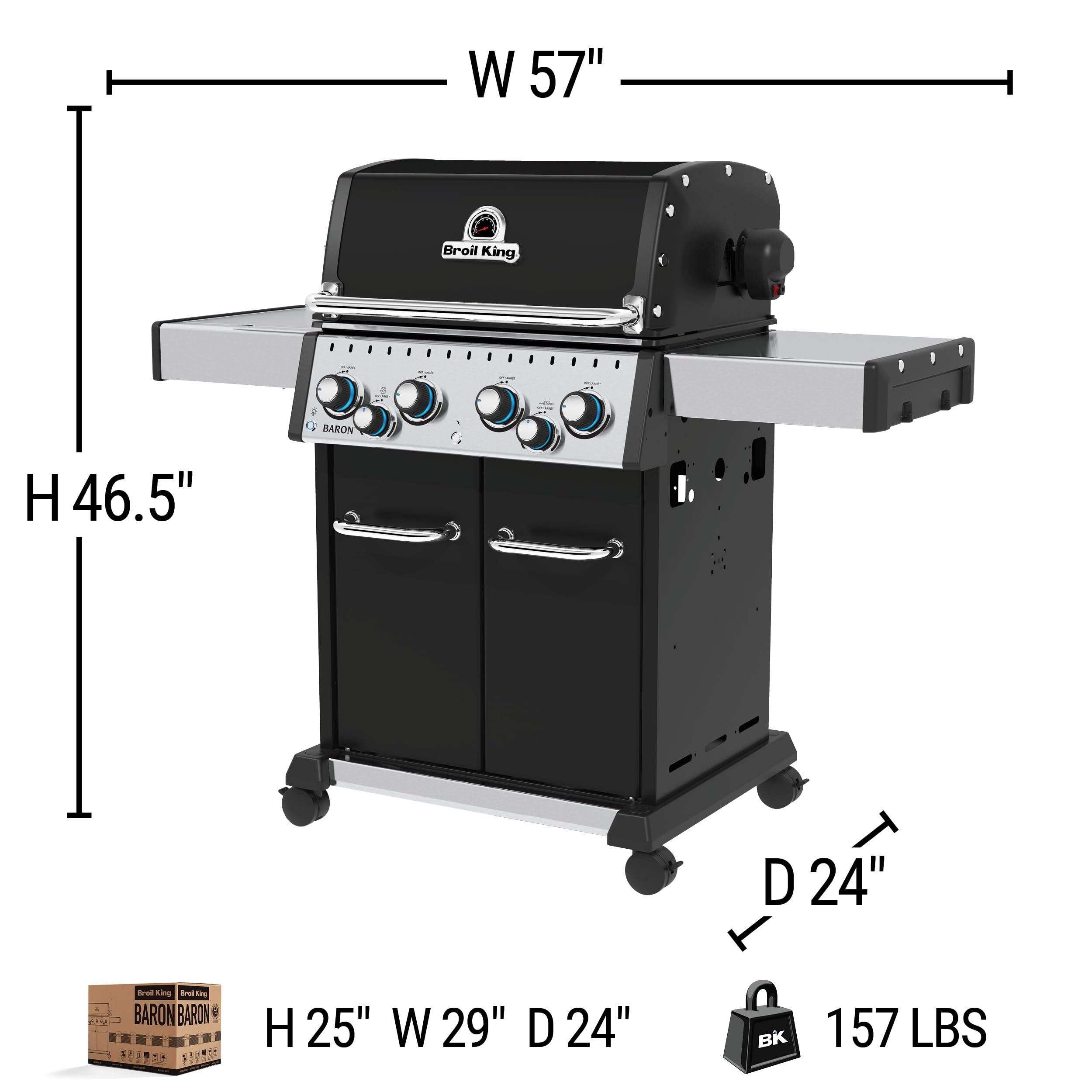 Burner Gas Grill Broil King Baron S 490 Pro IR Grill Stainless