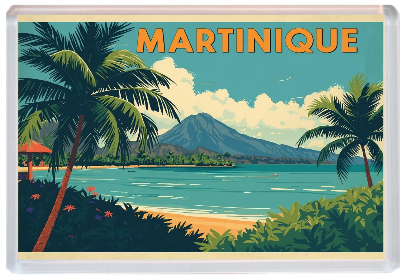 Baked Bean Store Multicolor Martinique - Caribbean - Jumbo Artistic Fridge Magnet 96 X 67Mm Bbsfhm3345
