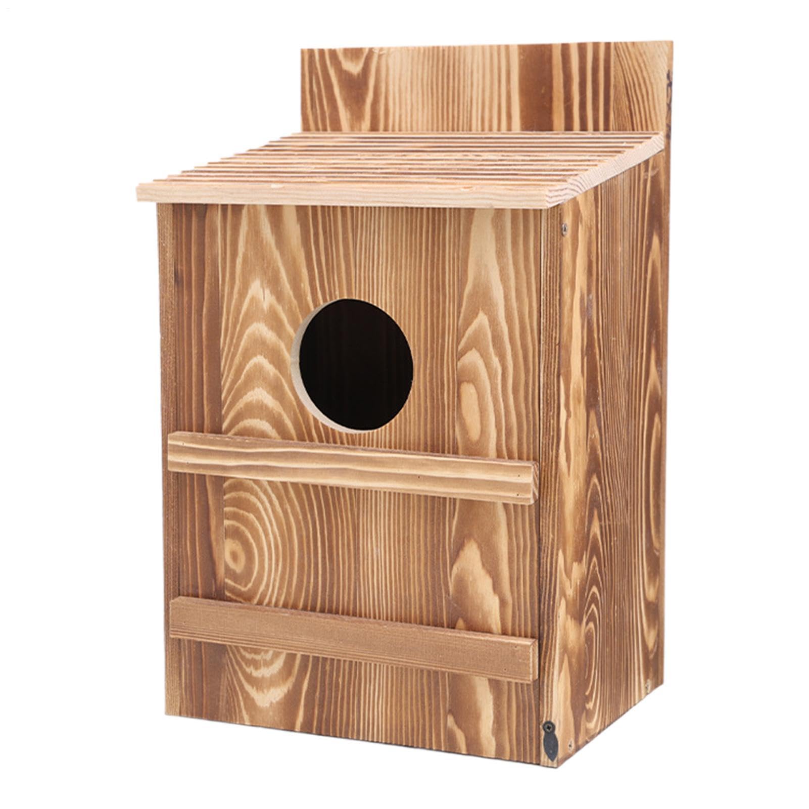 per Gufi Legno Impermeabile Ventilato con Apertura Rotonda | Cassetta per Barbagianni per Uccelli Scoiattoli Amanti della Natura Giardino Alberi Esterni