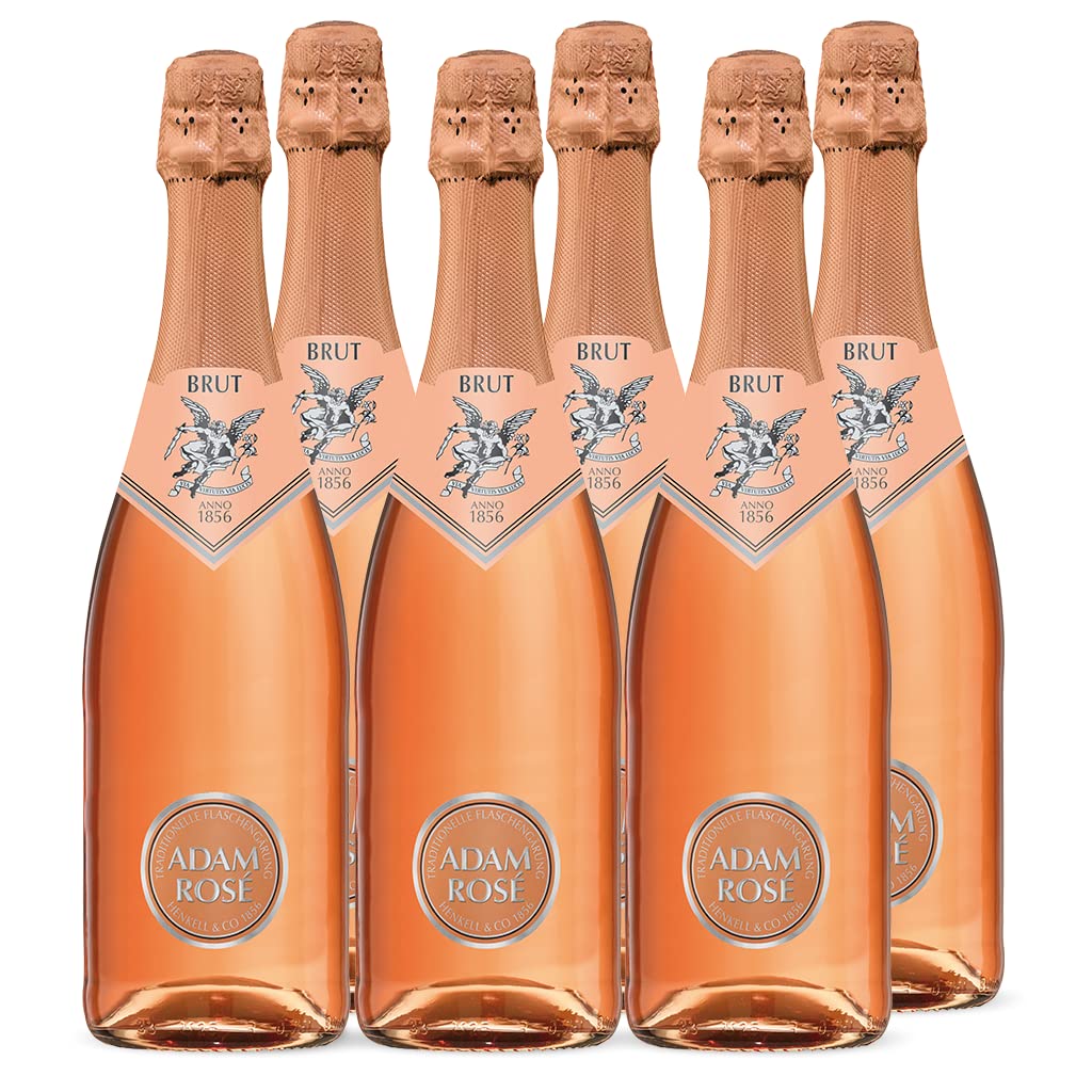 ADAM Henkell Rosé (6 x 0,75 l) – feiner Premiumsekt aus traditioneller Flaschengärung; aromatische Aromen der Gamay-Traube mit Noten von roten Beeren, ausgewogen und peinperlig