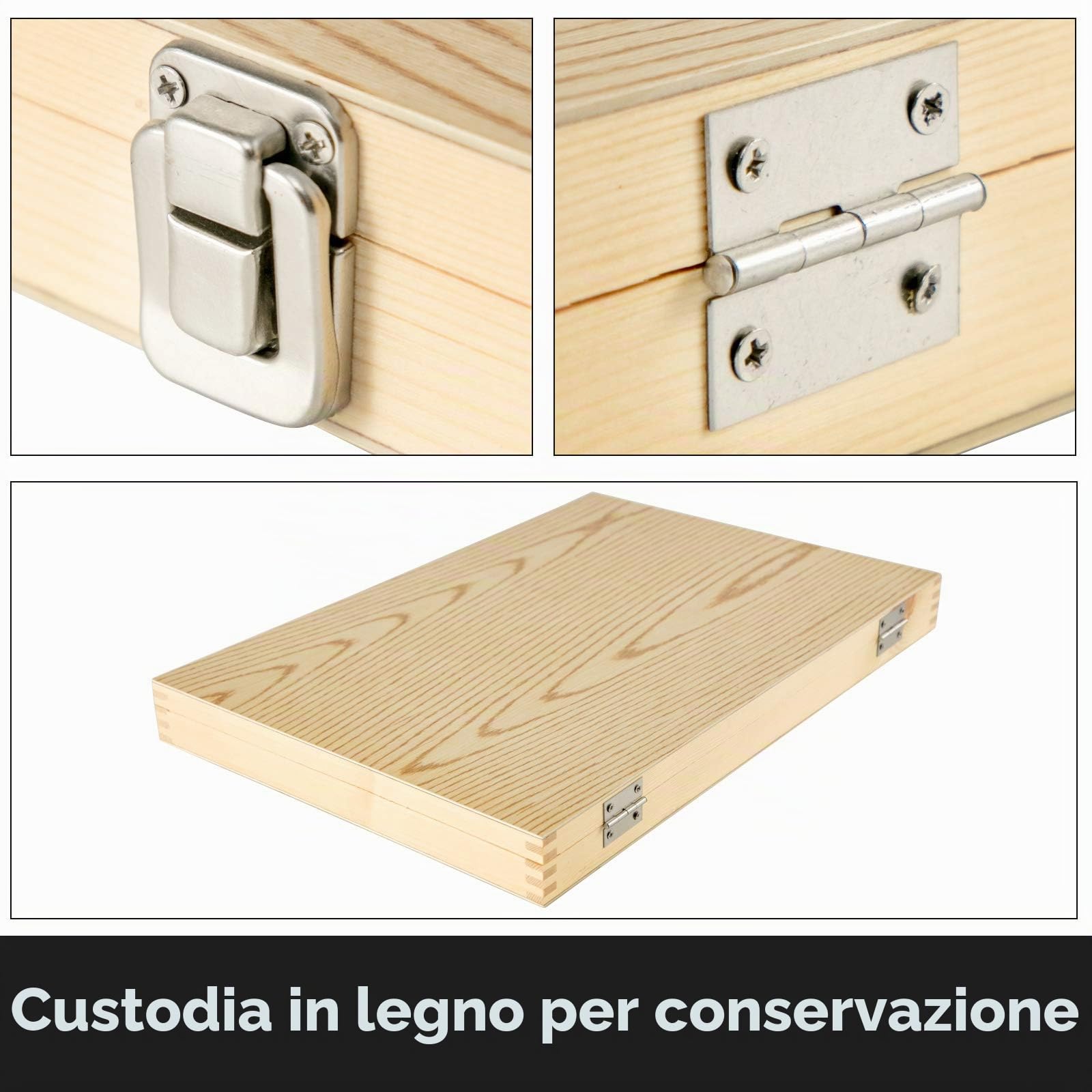VEVOR Utensili di Tornitura per Legno 8 pezzi Set di Scalpelli per Legno con Lama in Acciaio ad Alta velocità HSS con Custodia, Impugnatura Comoda, per Progetti di Intaglio di Mobili